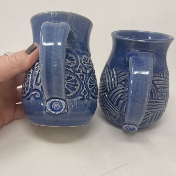 Handmade Ceramic Coffee Mug’s tribal design set of 5 B Signature Stamp.  - Picture 4 of 10